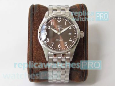 Swiss Grade Copy IWC Pilots Mark XVIII Brown Dial SS Watch